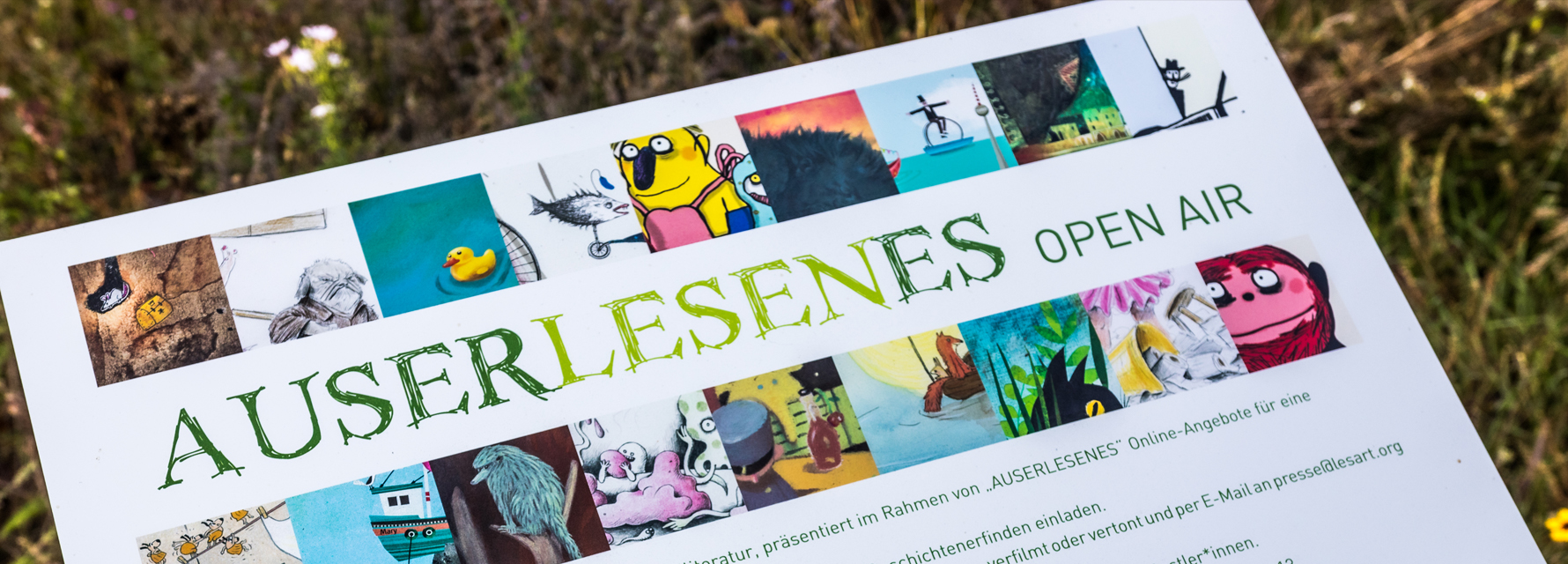 Schautafel der AUSERLESENES Open Air-Ausstellung